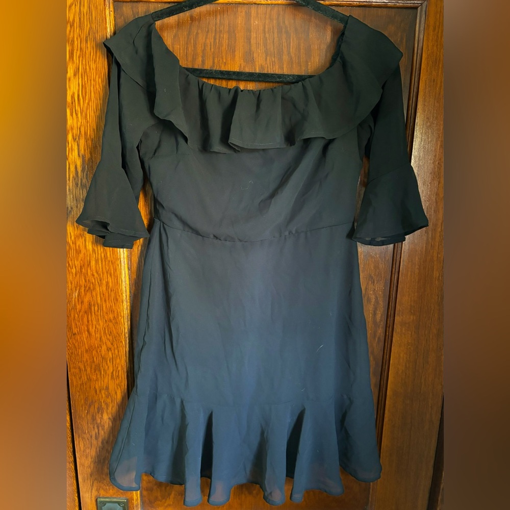 Lulu’s Black Flounce Mini Dress